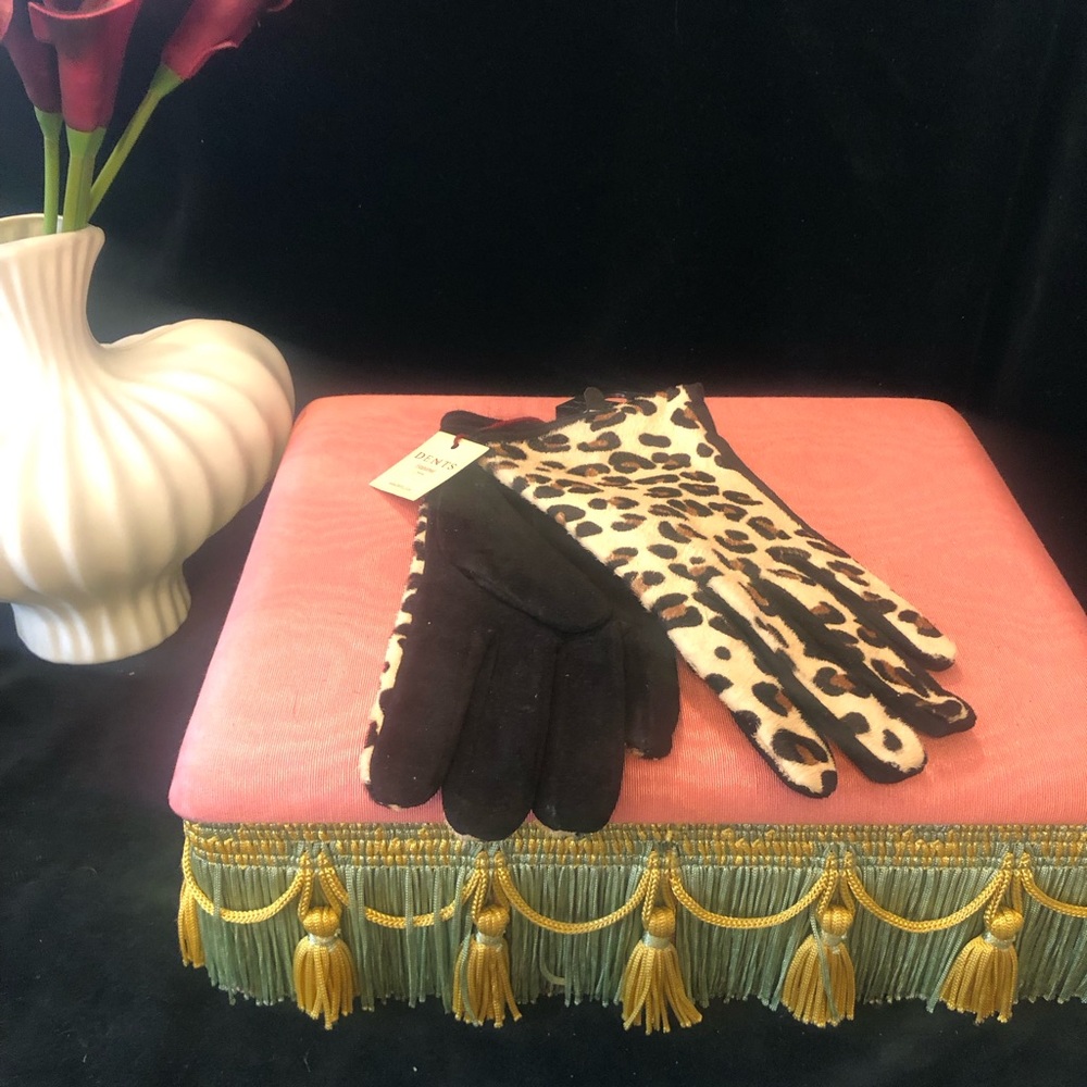 New Genuine Suede Leopard Gloves